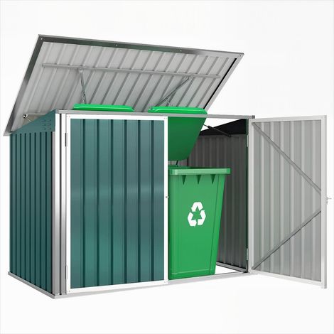 Abri de jardin Cache-poubelles extérieur double porte acier (1/5)
