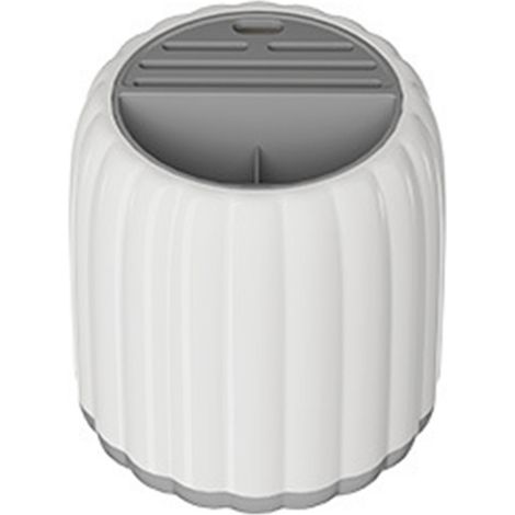 Lot porte-couteaux rotatif 360° grande capacité amovible, rangement pour cuillères, blanc perle, pour cuisine (1/5)