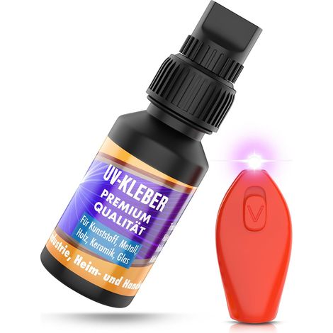 DIP-Tools - Colle UV Polyvalent et Atable - Un Adhesive Rèparateur Universel - L'Adhésif Pour le Verre, le Plastique et Bien Plus Encore. (1x8ml) (1/5)