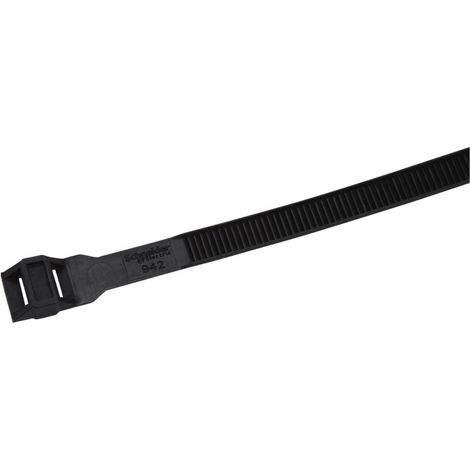 Schneider Electric – Lot de 10 colliers d'installation noirs 355x9 mm – Fixation par languette – Résistance aux UV et à l'humidité – Pour câbles en intérieur et extérieur