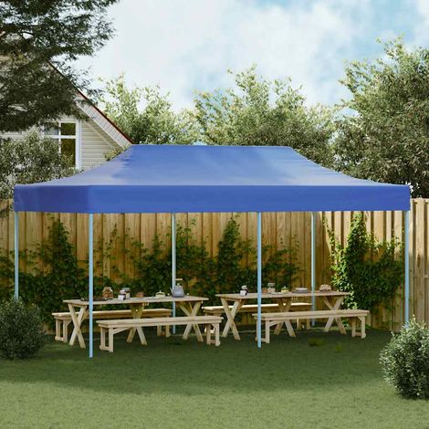 Tente de réception pliable, Pavillon, Pergola, Tente de jardin, 3 x 6 m Bleu OIB9833E (1/5)