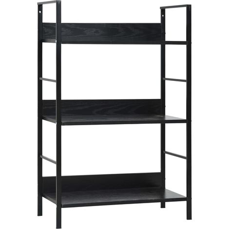 vidaXL 3-Layer Book Shelf Black 60x27,6x90,5 cm Engineered Wood (1/5)