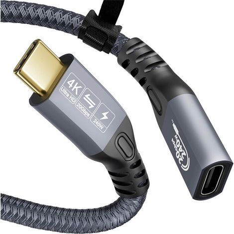 Câble extension USB Type-C 4K mâle/femelle 20Gbps 240W transmission données HD 0.25m (1/2)