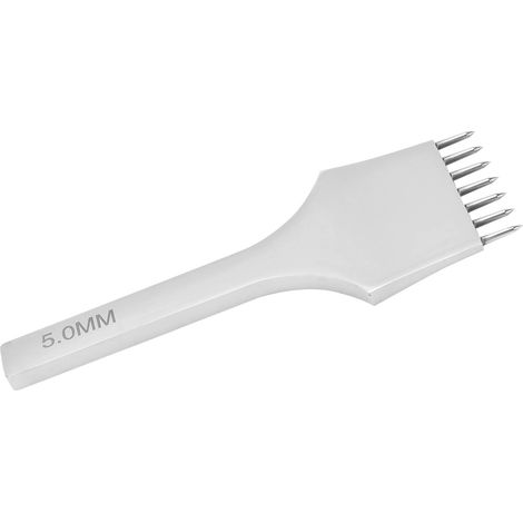 Poinçon rotatif 5mm à 7 dents pour cuir, outil de perçage et gravure, artisanat du cuir, emballage bulle inclus. (1/5)