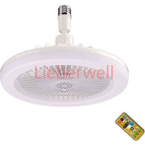 Lampe Ventilateur Plafond,Luminaire Ventilateur Plafonnier,E27 Lustre Ventilateur de Plafond,Ventilateur de Plafond Silencieux (1/5)