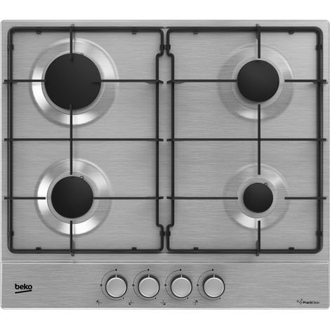 Beko HIAG64224SXE: Piano a Gas con PractiClean, 4 Bruciatori, 60 cm. Colore del prodotto: Nero, Posizionamento dell'apparecchio: Da incasso, Dimensione della larghezza del piano cottur... - 7751688398 (1/5)