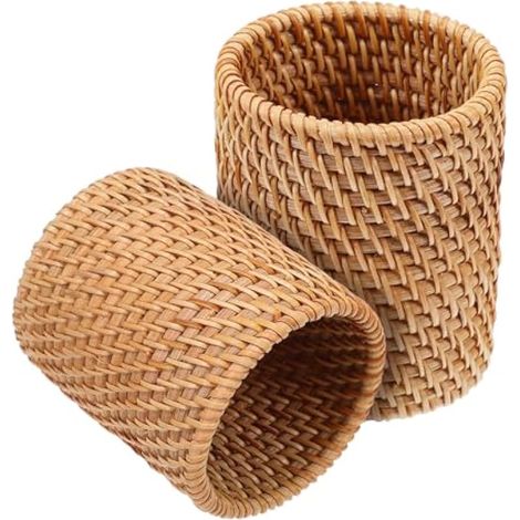 Lot de 2 gobelets à crayons tissés multifonctionnels pour stylos et crayons - Design robuste et tissé pour la maison et le bureau (1/5)