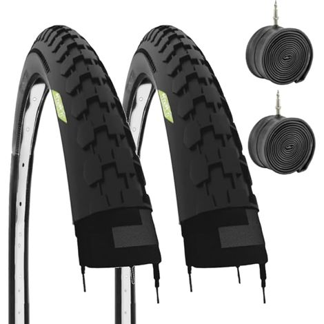 2 COPERTONI 26 X 1 1/2 (40-584) + CAMERE PNEUMATICI GOMMA PER BICI BICICLETTA VINTAGE OLANDA STRADALE 26” CITY BIKE (1/4)