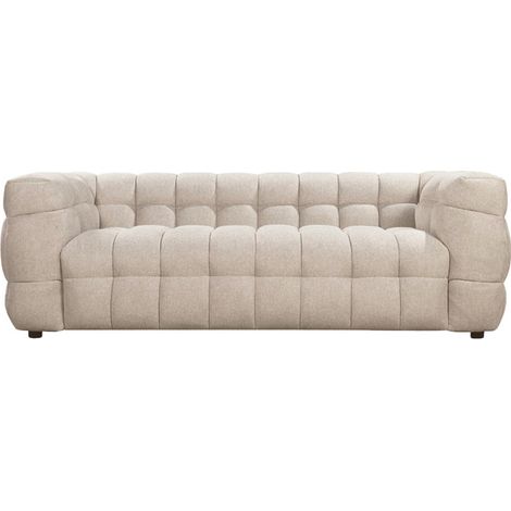 Canapé droit 3 places en tissu - Beige chiné - Bolly
