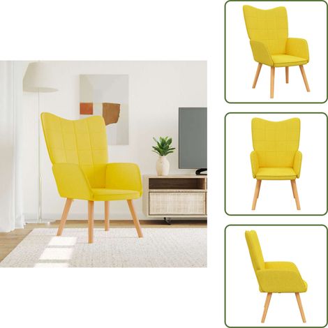 Chaise de relaxation Jaune moutarde Tissu - Fauteuil Relaxant - Chaise Lounge - Mobilier De Jardin - Chaises Confortables - Fauteuils Design