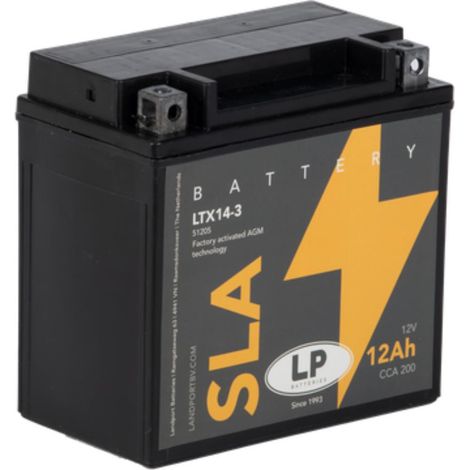 Landport SLA-Batterie YTX14-3 12V 12Ah 150x87x146mm wartungsfrei