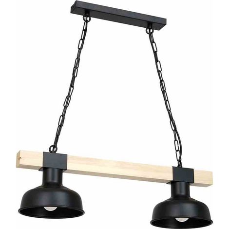 Suspension Milagro FARO MLP7456 noir bois, 2xE27 60cm (1/5)