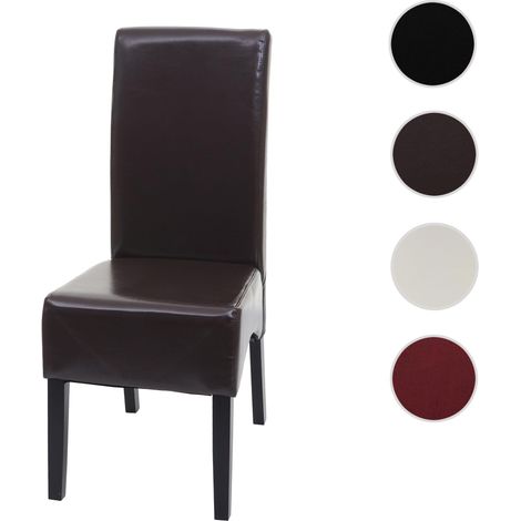 Chaise de salle à manger Latina, chaise de cuisine, cuir rouge, pieds légers (1/5)
