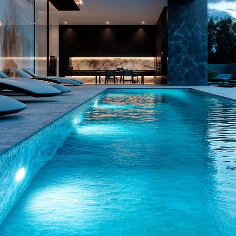 Faretto Piscina LED Superficie Sommergibile 12V AC/DC IP68 20W 6000K Bianco Freddo