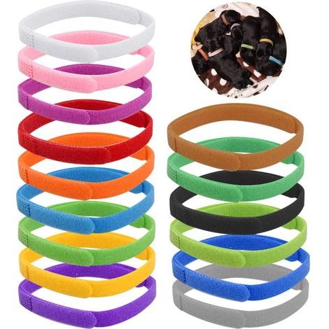 15-teiliges Set Identifikationshalsbänder für kleine Hunde und Kätzchen in verschiedenen Farben, verstellbare Halsbandgröße für kleine Hunde (L-35 cm) - Fei Yu (1/5)