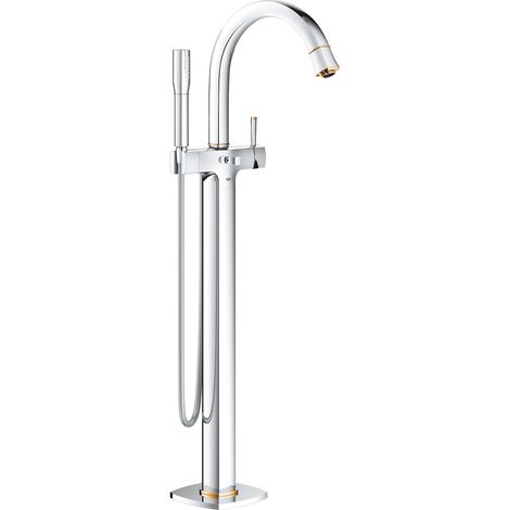 Mezclador monomando de baño Grohe Grandera DN 15, montaje en el suelo, 320mm de proyección, color: Cromo / Oro - 23318IG0 (1/2)