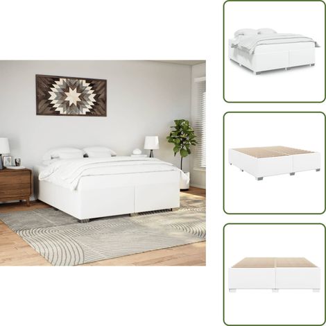 vidaXL Cadre de lit sans matelas blanc 180x200 cm similicuir (1/5)