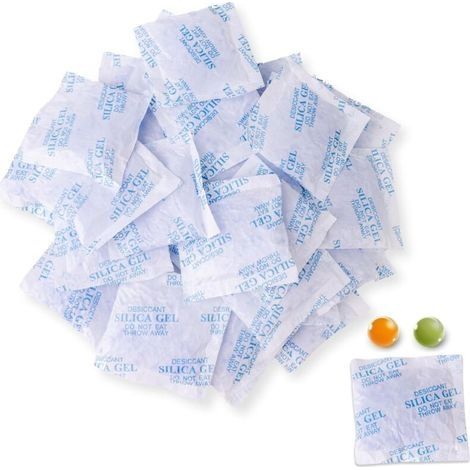 Sachets Silica Gel 10g x 30 pièces – Déshydratant Réutilisable avec Indicateur Orange/Vert, Anti-Humidité pour Caméra, Aliments, Armoire, Filament 3D, Chaussures (1/4)