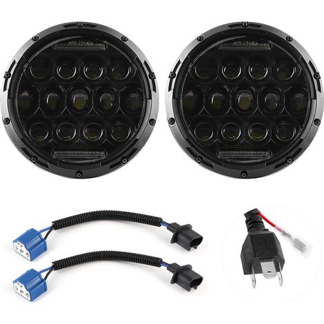 2 pièces 7 pouces LED phares Hi Lo 280W véhicule tout-terrain rond adapté pour JEEP JK TJ LJ Wrangler 97-17 (1/5)