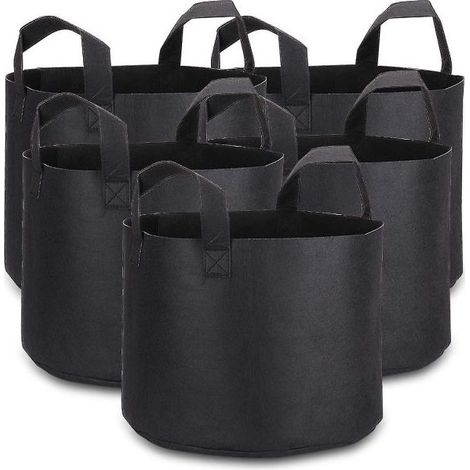 Online Store - Sacs de culture Hemma de 5 gallons avec étiquettes pour plantes, lot de 5 en tissu épais (1/5)