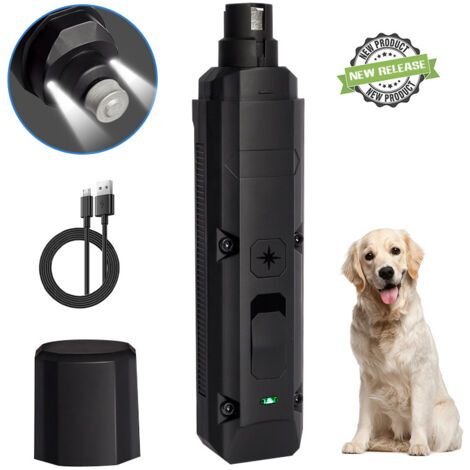 Lime à ongles électrique pour animaux de compagnie, double vitesse, ultra-silencieuse, rechargeable, convient aux chiens de toutes tailles. (1/5)