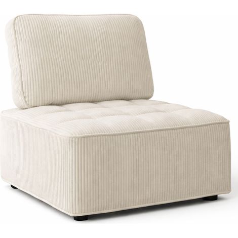 Modulo divano e poltrona in velluto a coste beige ALFIE