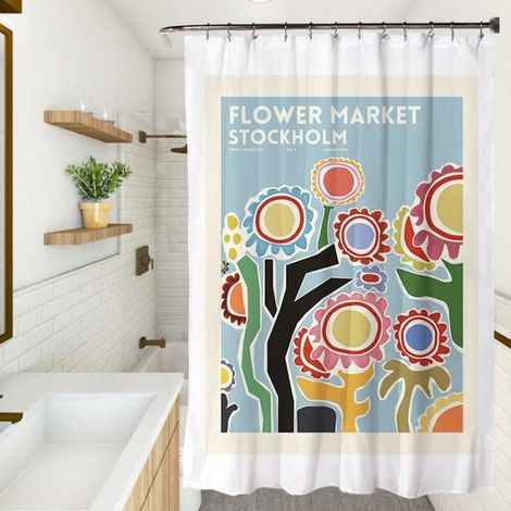 Rideau de Douche - FUNMOON - 150X180cm - Imperméable - Résistant à la moisissure - Élégant