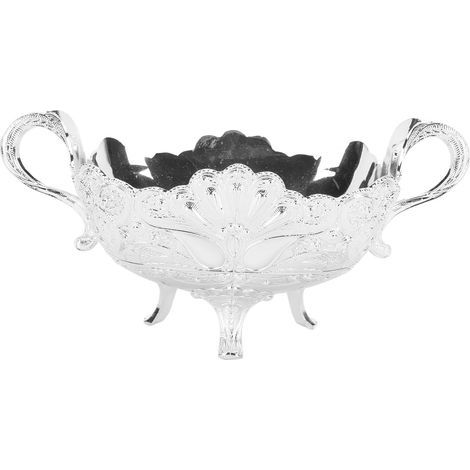 Bol Vintage Style Alliage Quadrilatère Plat de Service Imprimé Paon pour Salon Bureau (1/5)