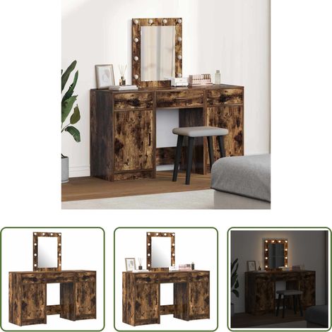 Schminktisch mit Spiegel - Schminktisch mit Speicher Braun 50 x 41 x 135 cm Holzwerkstoff (1/5)