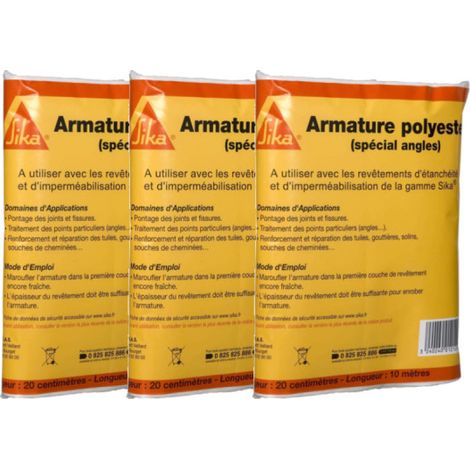 3er-Set SIKA Sikarmature Spezial-Eckdichtungen für Fliesen und Dachziegel - 0,20 m x 10 m