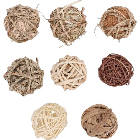 Ensemble de boules à mâcher roulantes pour lapin, 8 pièces, jouet d'activité amusant pour petits animaux, cochons d'inde, Chinchillas, Hamsters (1/5)