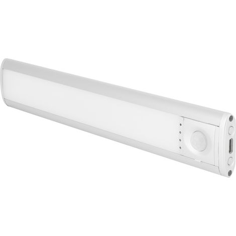 Lampe LED intelligente rechargeable à double commande par induction de présence, 24 cm, pour armoire, penderie, chambre, veilleuse, éclairage économique, lumière blanche froide. (1/5)