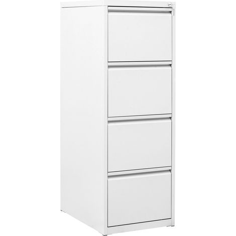 Classificatore 4 Cassetti 46x62x132 cm in Metallo Bianco (1/4)