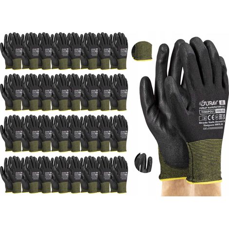 Schwarze Arbeitshandschuhe J-TIMIPOLIBB8-M - 120 Paar (1/5)