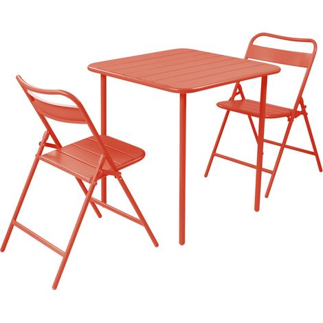 sweeek - Gartentisch aus Stahl + 2 Stühle (1/4)