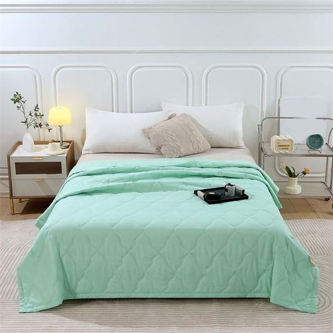 Couette Légère - 100 x 150 cm - En Polyester - Pour Été - Taille Twin - Vert Menthe - 350 g (1/5)