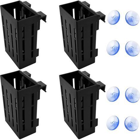 4 Pièces Tasses Panier Pour Plantes Aquatiques, Support Avec Crochets Et Ventouses, Pour Aquarium Et Culture Aquaponique (1/5)