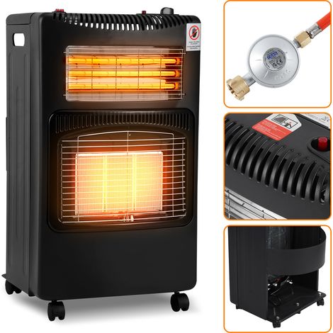 Randaco Hybrid Gasheizer mit Quarzheizung, Gas 4,2 kW + Elektro 1,2 kW, faltbar, 4 Rollen (1/5)