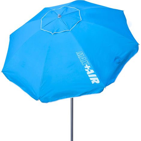 AKTIVE 62239 - Ombrellone da spiaggia grande, antivento, ultra resistente, inclinabile, con borsa portaoggetti con maniglia per il trasporto, grande ombrellone da spiaggia blu (1/5)