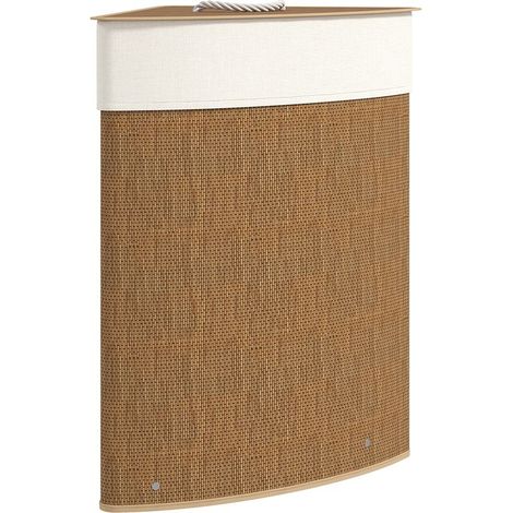 Panier À Linge D'Angle - Bambou Tressé - Structure Métallique - 55 Litres - Marron - 1 Pièce (1/5)