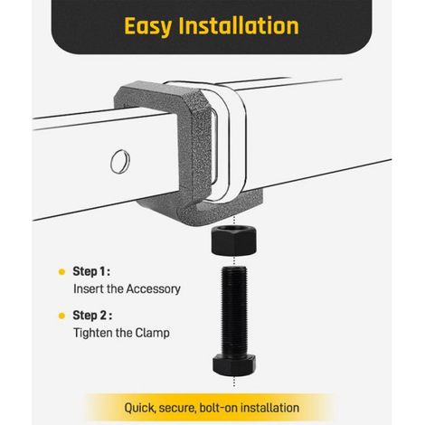 Resserrage Anti-Hochet - Récepteur Attelage 2 Pouces - Compatible Support Bille Barre Remorquage Porte-Vélos - Acier Haute Résistance - Épaisseur 1 2 Pouces - Filetage 3 4 Pouces - Noir - 1 Pièce (1/5)