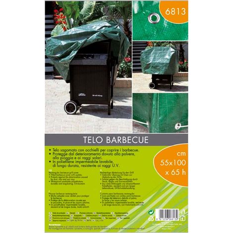 VERDEMAX TELO COPERTURA BARBECUE 75X125X75 CM ACCESSORI PROTEZIONE BBQ (1/2)