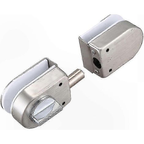 Verrou de porte en verre sans cadre, acier inoxydable, fixation sans perçage, pour porte double vitrée, serrure à loquet (1/5)