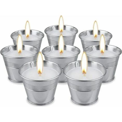 Lemongrass Mosquito Repellent Candles Set of 8 Pieces Natural Indoor & Outdoor Candles for Repelling Mosquitoes, Soothing Nerves, Purifying the Air (1/4)