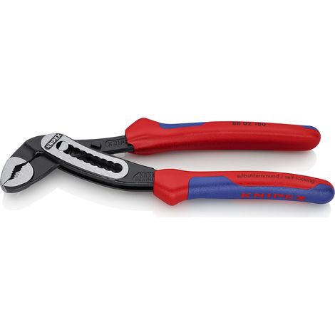 Knipex Alligator Pinza Regolabile per Tubi e Dadi Bonderizzata Nera, Rivestiti in Materiale Bicomponente 180 Mm 88 02 180 (1/4)