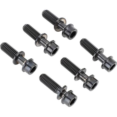 Kit de 6 vis et boulons pour potence de guidon de VTT en alliage de titane avec rondelle M5x18 mm, noir (1/5)