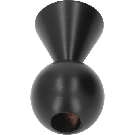Bougeoir en bois peint en noir, support décoratif pour bougie, centre de table, hauteur 9,9 cm (1/5)
