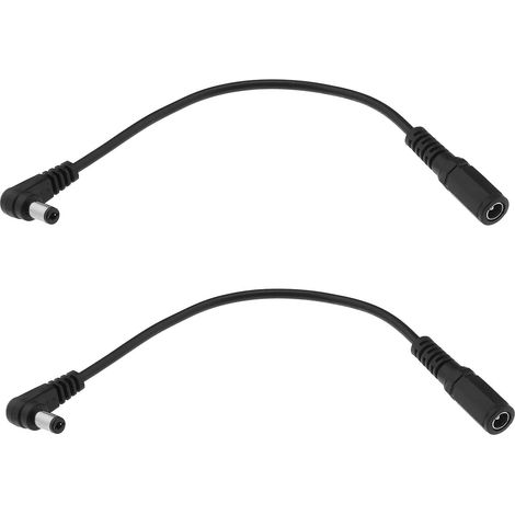 Lot de Câbles d'extension d'alimentation DC à 90 Degrés 5.5mmx2.1mm à Angle Droit Mâle vers Femelle Cordon d'extension de Prise Jack pour Caméra de Sécurité CCTV 20cm (1/5)