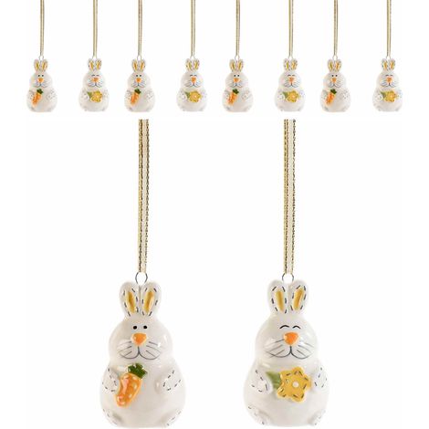 Coniglietti da Appendere in Ceramica Decorazione Casa, Albero di Pasqua 8 Pezzi (1/3)