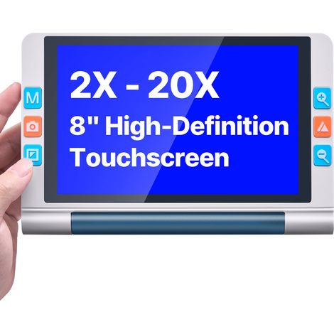 VEVOR Lupa Digital Portátil Electrónica de Vídeo con Pantalla Táctil 20,3 cm para Modelos Bajos, Zoom 2X a 20X con Lente HD 13 MP con Enfoque Automático, Modo de 26 Colores, Salida HDMI y 16 GB (1/5)